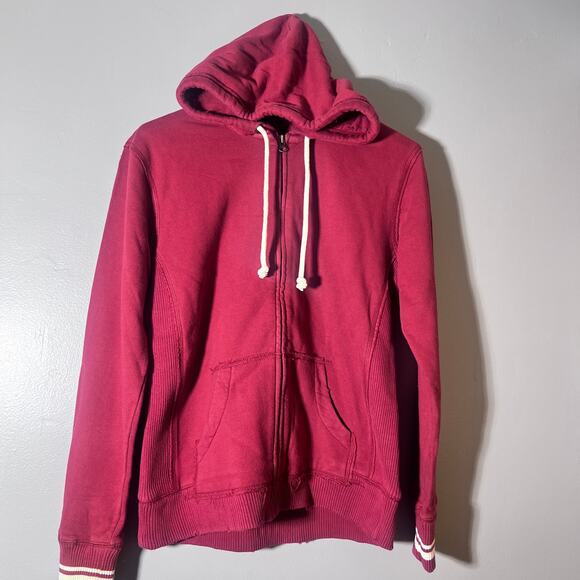 Mitchell & Ness Zip Up Hoodie Womens XL Red Distressed Wash Embroidered NWOT - Picture 10 of 10